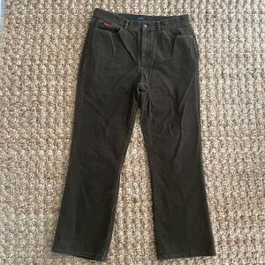 Chaps Ralph Lauren Olive Green Wide Wale Corduroy Pants Size 10 Stretch